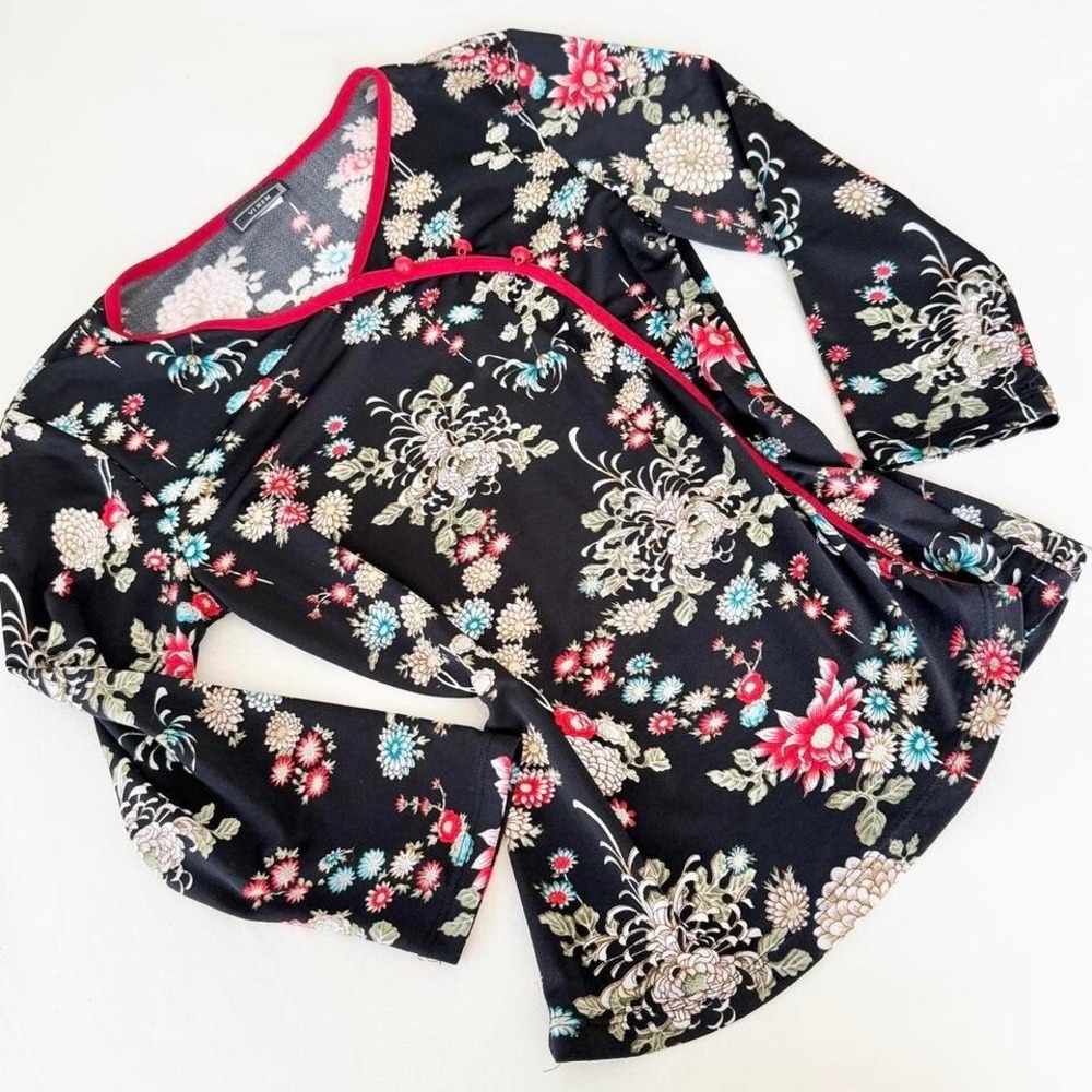 black floral y2k‎ vixen top womens medium